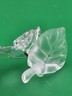 SWAROVSKI Austria Crystal Butterfly on Frosted Leaf Figurine