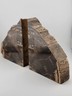 Vintage & Unique Set Of Polished Petrified Wood Bookends. Amazing Specimen.