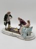 19th Century XL Sitcendorf German Hand Painted Porcelain & Lace Figural Grouping