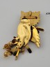 Rare One Of A Kind Lunch at The Ritz USA 22KT Gold Plated Owl Pendant Brooch