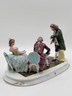 19th Century XL Sitcendorf German Hand Painted Porcelain & Lace Figural Grouping