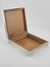 Antique Italian 800 Silver Wood Lined Cigarette Box Mid Century Modern Square