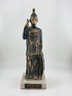Vintage Greek Athena Statue Cast Bronze on Marble Base. Goddess of Wisdom & War