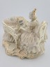 Antique Dresden Art Porcelain Lady at Grand Piano Figurine Lace Dress Germany