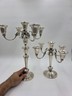 Antique Pair Of 1920's Gorham Sterling Silver Candelabra 5 Candle Holders. #638.