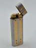 MUST DE CARTIER Santos Rivets Oval Two-Tone Silver/Gold LIGHTER W Box. Works.