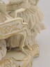Antique Dresden Art Porcelain Lady at Grand Piano Figurine Lace Dress Germany