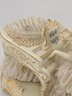 Antique Dresden Art Porcelain Lady at Grand Piano Figurine Lace Dress Germany