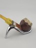 Antique 1940's Magyar Occa Pipe Silver Band Meerschaum Lined w/ Case Broken Stem
