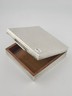 Antique Italian 800 Silver Wood Lined Cigarette Box Mid Century Modern Square