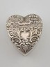 Antique 19thC Victorian Sterling Silver Heart Box Jewelry Dresser Pill Patch Box