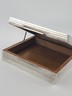 Antique Italian 800 Silver Wood Lined Cigarette Box Mid Century Modern Square