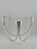 DUCHIN CREATION STERLING SILVER 3 ARM TRIPLE CANDLE HOLDER MID CENTURY MODERN