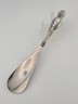 Rare Antique 19th C. AMERICAN STERLING SILVER SHOE HORN W EMBOSSED FLORAL DESIGN