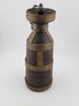ANTIQUE TRIBAL ART JUG CANTEEN WOOD METAL AFRICA ETHIOPIA OROMO PEOPLE