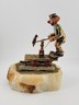 1983 Ron Lee CLOWN ON RAILROAD TRAIN CART WITH BIRD very rare clowns onyx base