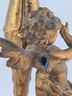 Antique 19th C Art Nouveau Figural Cherub Clock Gilt Spelter French Runs. Read.
