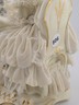 Antique Dresden Art Porcelain Lady at Grand Piano Figurine Lace Dress Germany