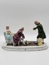 19th Century XL Sitcendorf German Hand Painted Porcelain & Lace Figural Grouping
