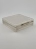Antique Italian 800 Silver Wood Lined Cigarette Box Mid Century Modern Square