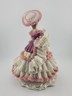 Mid Century Authentic Dresden Lace Porcelain Lady Figurine Rococo Dress Handmade
