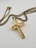 Vtg NIB Franklin Mint "The Pavium Cross" Pure Crystals .999 Silver Necklace COA