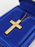 Vtg NIB Franklin Mint "The Pavium Cross" Pure Crystals .999 Silver Necklace COA