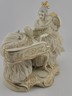 Antique Dresden Art Porcelain Lady at Grand Piano Figurine Lace Dress Germany