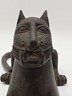 Vtg African Benin Bronze Leopard 15” Edo Kingdom Style Lost Wax Tribal Sculpture