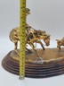 15 In Jim Reno Cutting Horse &Steer Rodeo Brass Trophy Sculpture Gold Color NCHA