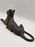 Vtg African Benin Bronze Leopard 15” Edo Kingdom Style Lost Wax Tribal Sculpture
