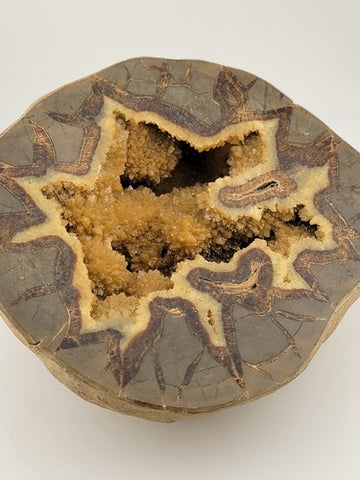Incredible Genuine Septarian Crystal-filled Geode - 8" high