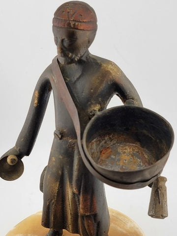 Rare Antique Middle Eastern handmade Bronze Pewter figurine Market Tea seller