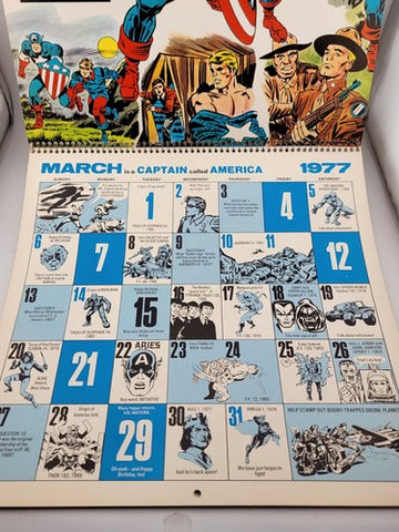 MARVEL COMICS MEMORY ALBUM CALENDAR 1977 ROY THOMAS JACK KIRBY COLAN UNUSED.