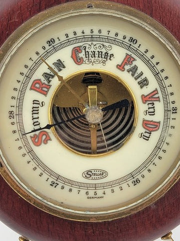 VINTAGE wall BAROMETER / STELLAR / GERMANY  5"d boat WEATHER GAUGE Nautical