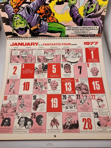 MARVEL COMICS MEMORY ALBUM CALENDAR 1977 ROY THOMAS JACK KIRBY COLAN UNUSED.