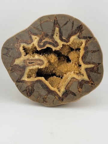 Incredible Genuine Septarian Crystal-filled Geode - 8" high