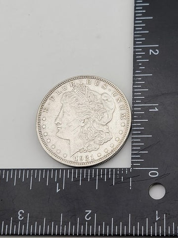 1921-D MORGAN SILVER DOLLAR WITH DIE CRACK REV (90% SILVER)