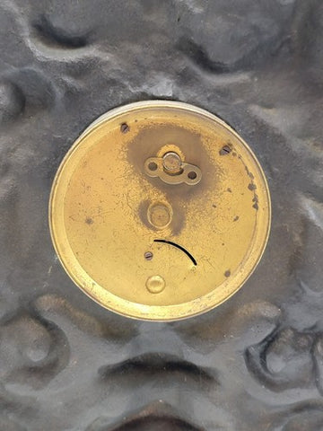 Working Large 18" Antique Cast Iron & Copper Mantle Clock Cherubs & Harps c.1906