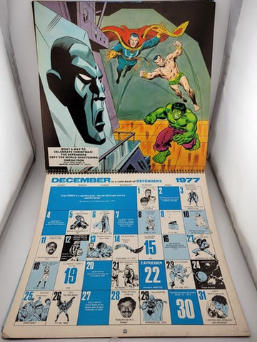 MARVEL COMICS MEMORY ALBUM CALENDAR 1977 ROY THOMAS JACK KIRBY COLAN UNUSED.