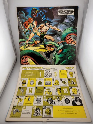 MARVEL COMICS MEMORY ALBUM CALENDAR 1977 ROY THOMAS JACK KIRBY COLAN UNUSED.