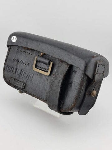 Private: Antique 1876 Indian Wars 120R Leather Cartridge / Ammo Pouch Arsenal