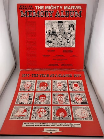 MARVEL COMICS MEMORY ALBUM CALENDAR 1977 ROY THOMAS JACK KIRBY COLAN UNUSED.
