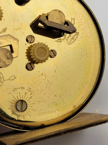 Vintage Seth Thomas Travel Alarm Clock With Original Clam Shell Case Germany