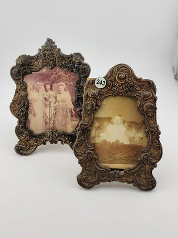 Antique Victorian Miniature Picture Farmes. Gorham Sterling Silver & Baroque.