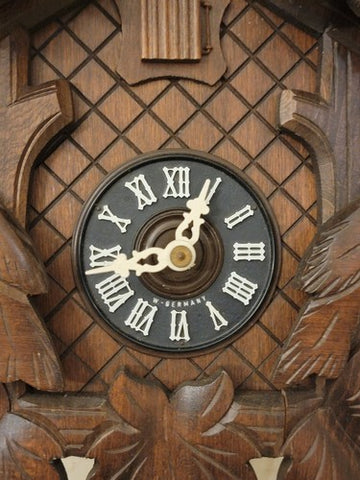 Vintage Collectible Germany 1 Day Black Forest Cuckoo Clock Bird & Leafs. Works