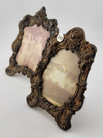 Antique Victorian Miniature Picture Farmes. Gorham Sterling Silver & Baroque.