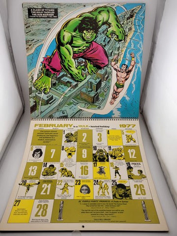 MARVEL COMICS MEMORY ALBUM CALENDAR 1977 ROY THOMAS JACK KIRBY COLAN UNUSED.