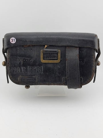 Private: Antique 1876 Indian Wars 120R Leather Cartridge / Ammo Pouch Arsenal