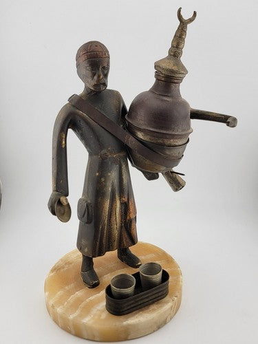 Rare Antique Middle Eastern handmade Bronze Pewter figurine Market Tea seller